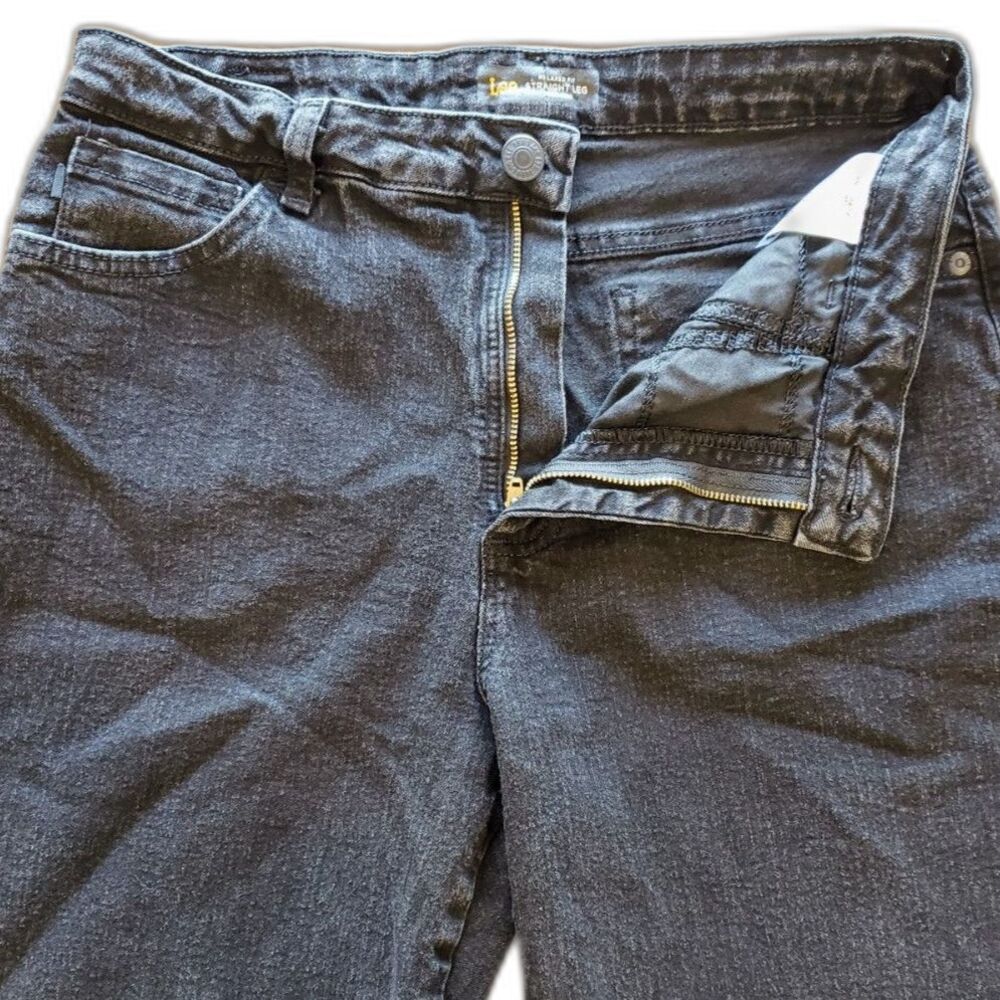 Lee Instantly Slims Black Straight Leg Jeans Size 12S Tummy Panel Relaxed Fit - Picture 6 of 8